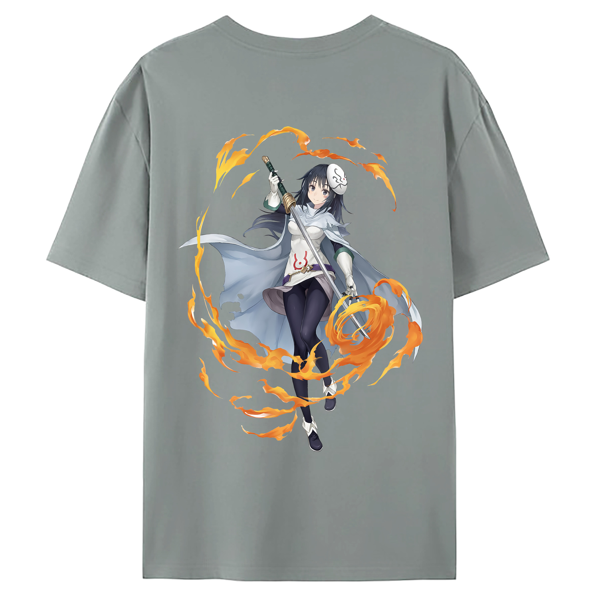（画像用） 転スラ Regarding Reincarnated to Slime 綿100％ メンズ半袖Tシャツ（バックプリント） 通気性